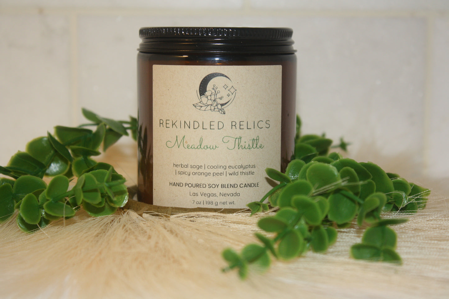 Meadow Thistle | 7 oz Signature Relic Glass Tumbler | Amber Glass