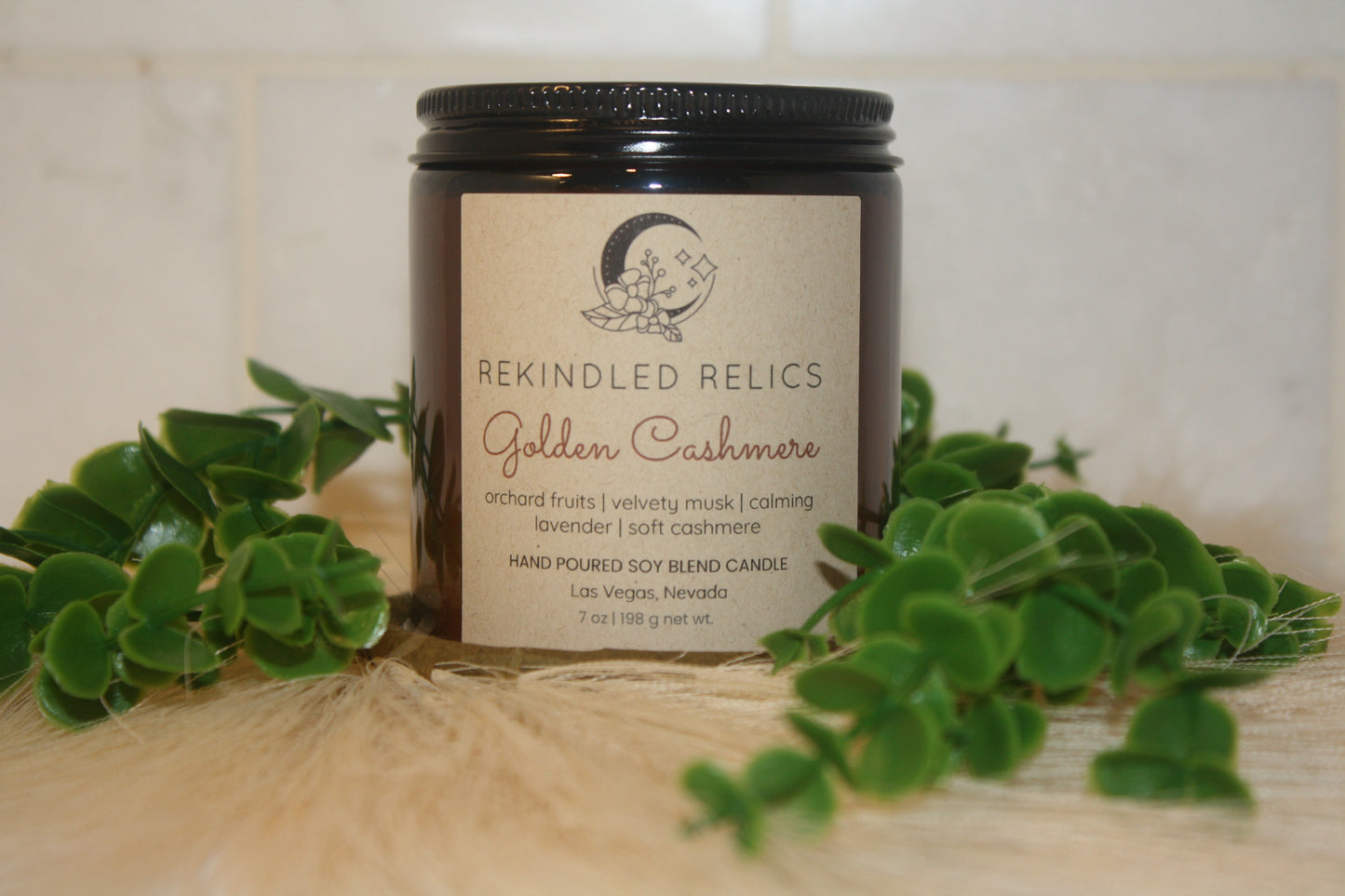 Golden Cashmere | 7 oz Signature Relic Glass Tumbler | Amber Glass