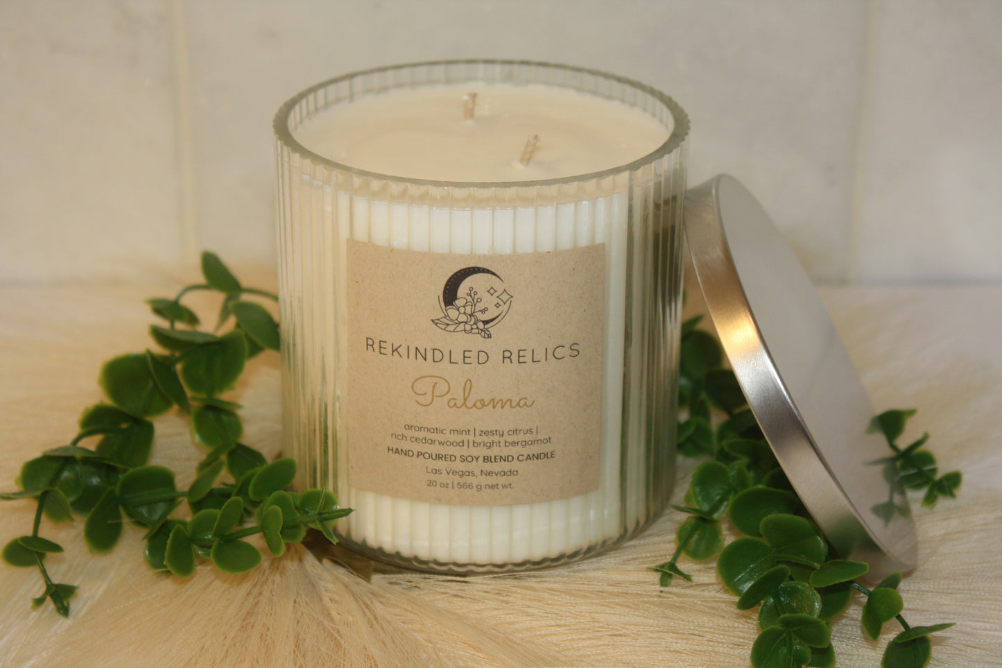 Paloma | 20 oz Signature Ribbed Relic | Clear Glass