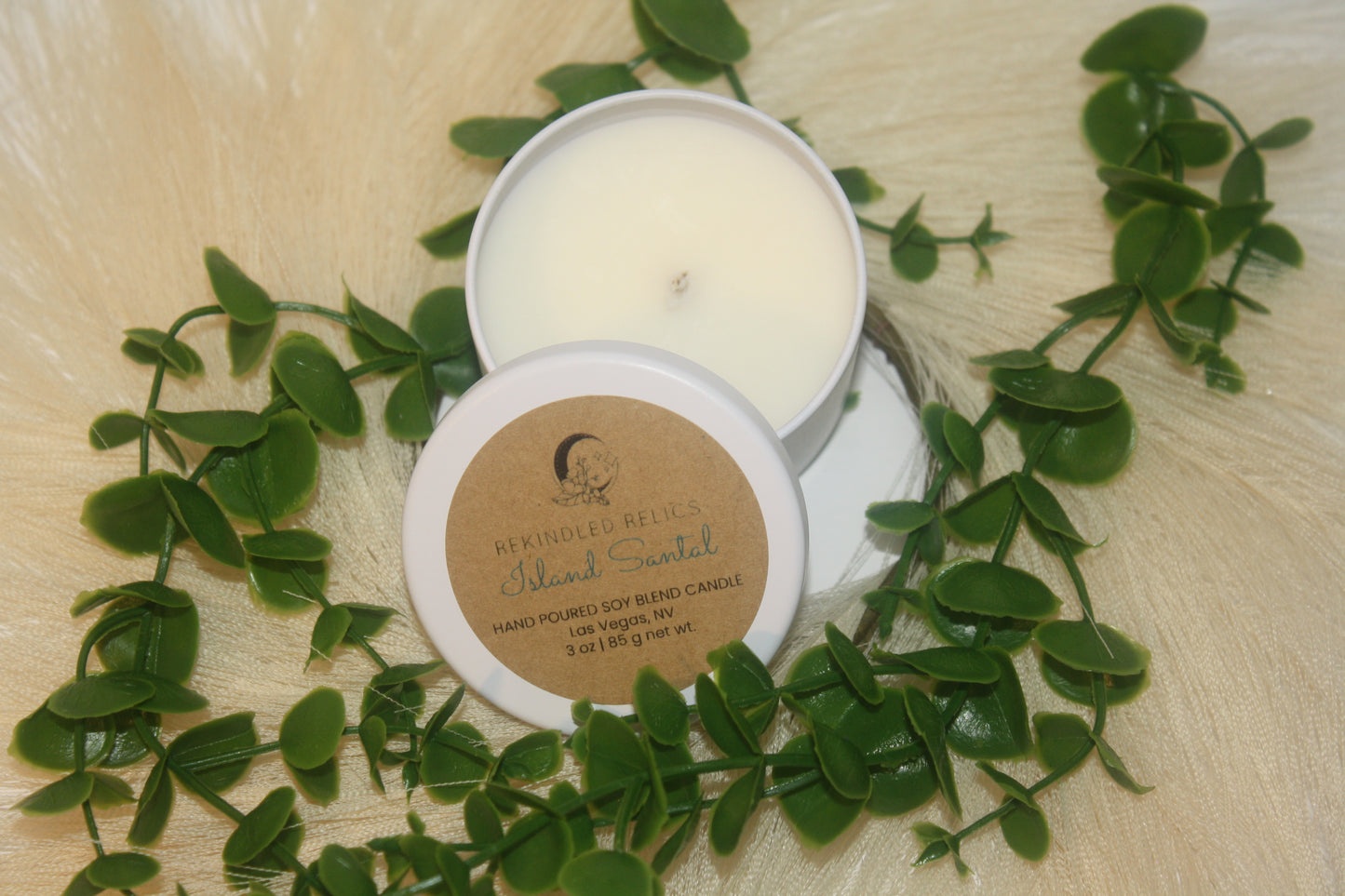 Island Santal | 3 oz Petite Relics | White Tin