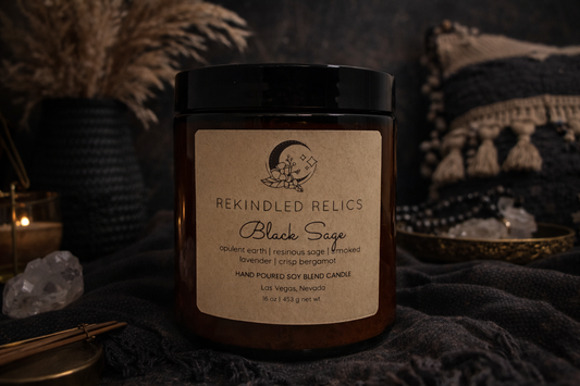 Black Sage | 16 oz Signature Relic Glass Tumbler | Amber Glass