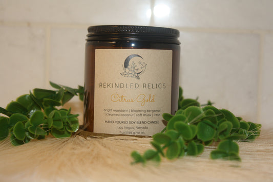 Citrus Gold | 7 oz Signature Relic Glass Tumbler | Amber Glass