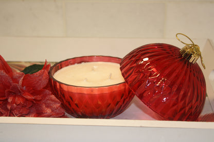 Mistletoe | 10 oz Red Glass Ornament Relic